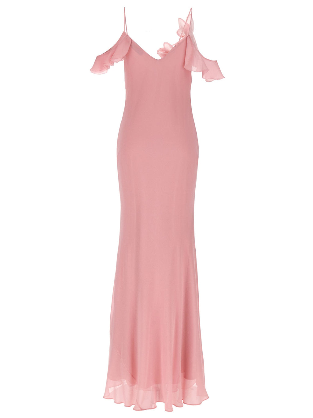 Self Portrait 'Pink Georgette Flower Maxi' Dress