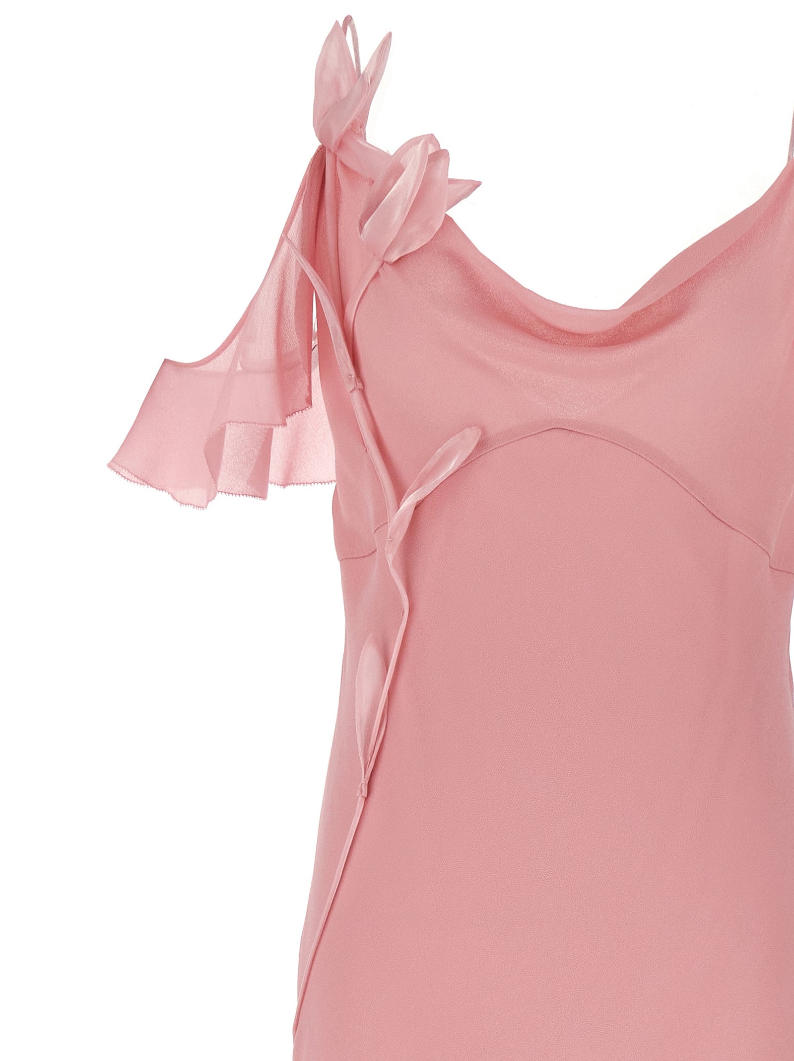 Self Portrait 'Pink Georgette Flower Maxi' Dress