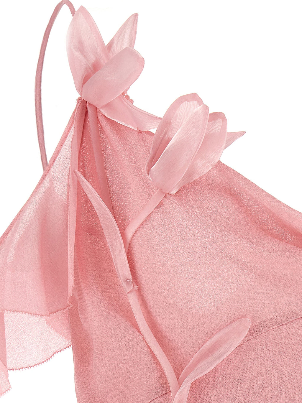 Self Portrait 'Pink Georgette Flower Maxi' Dress