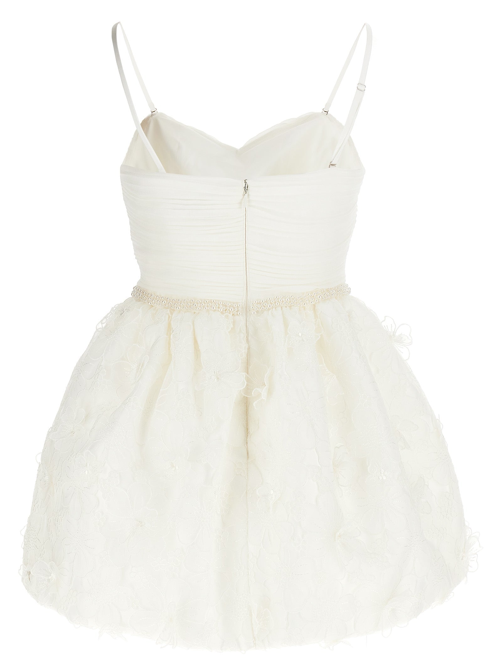 Self Portrait 'White Organza Bow Mini' Dress