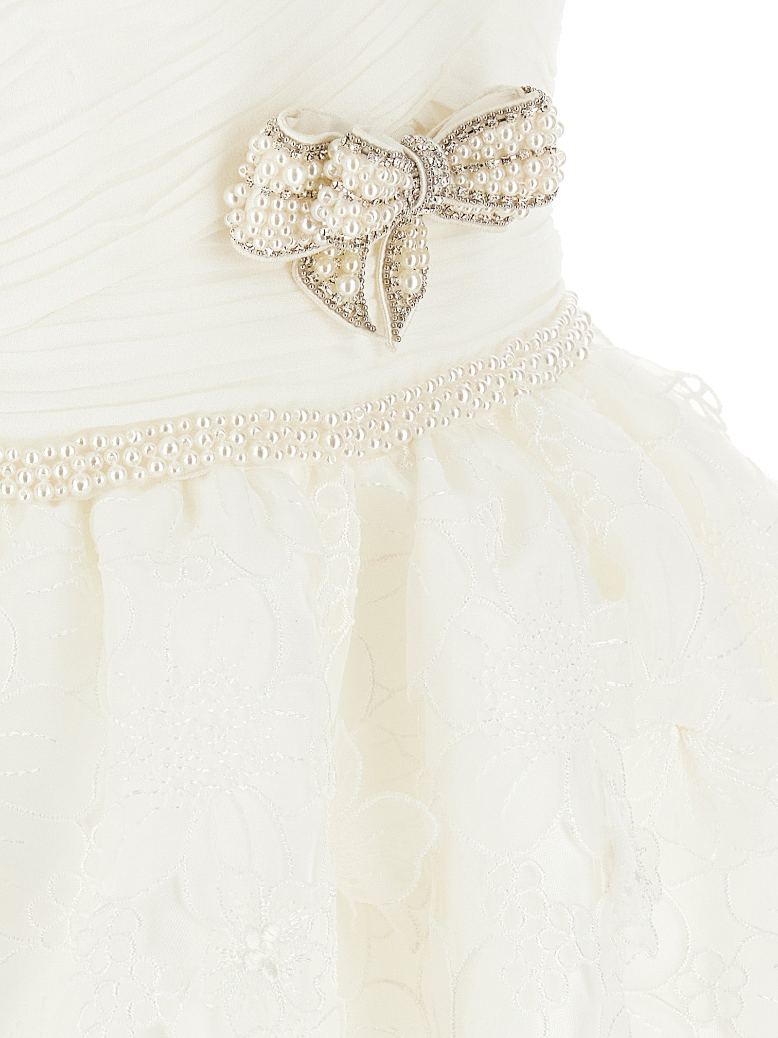 Self Portrait 'White Organza Bow Mini' Dress