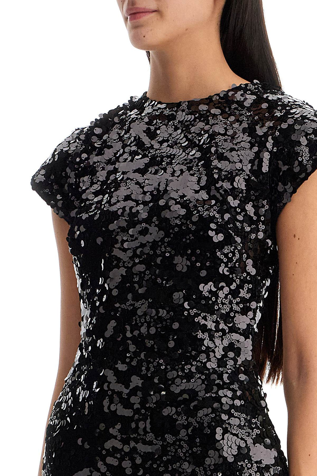 Ganni Velvet And Sequin Mini Dress