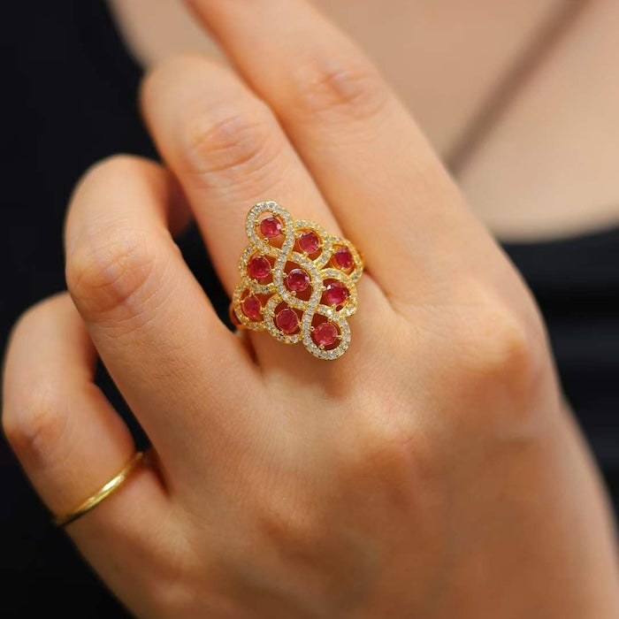 Real Ruby Royal Frame Ring-Adjustable