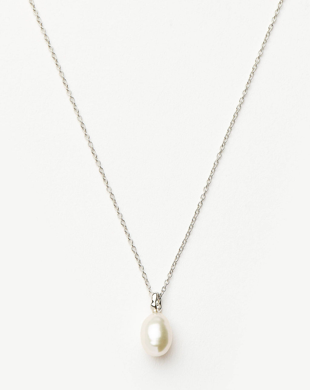 Fine Baroque Pearl Organic Pendant Necklace | 14k Solid White Gold/Pearl