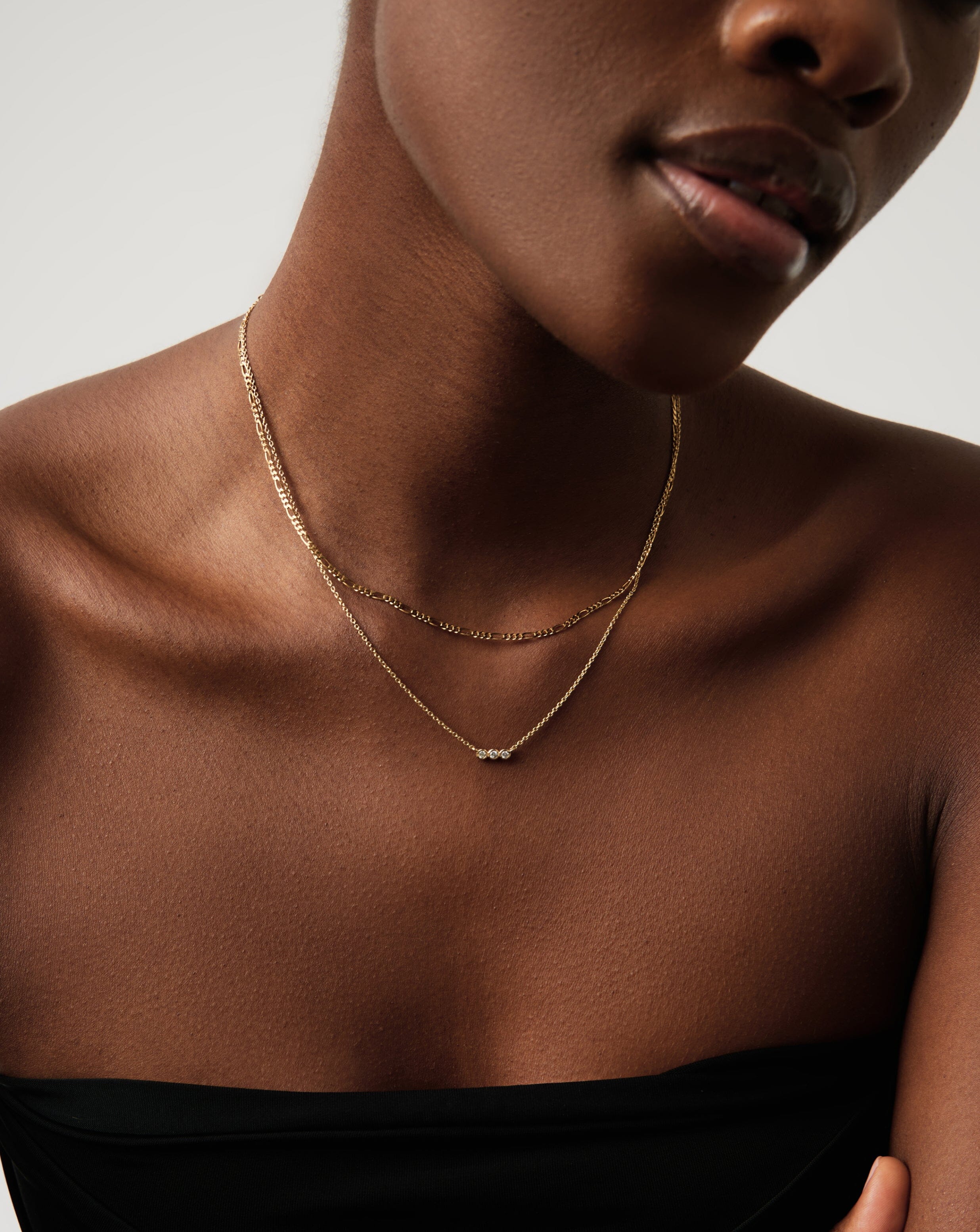 Fine Diamond Solitaire Trio Necklace