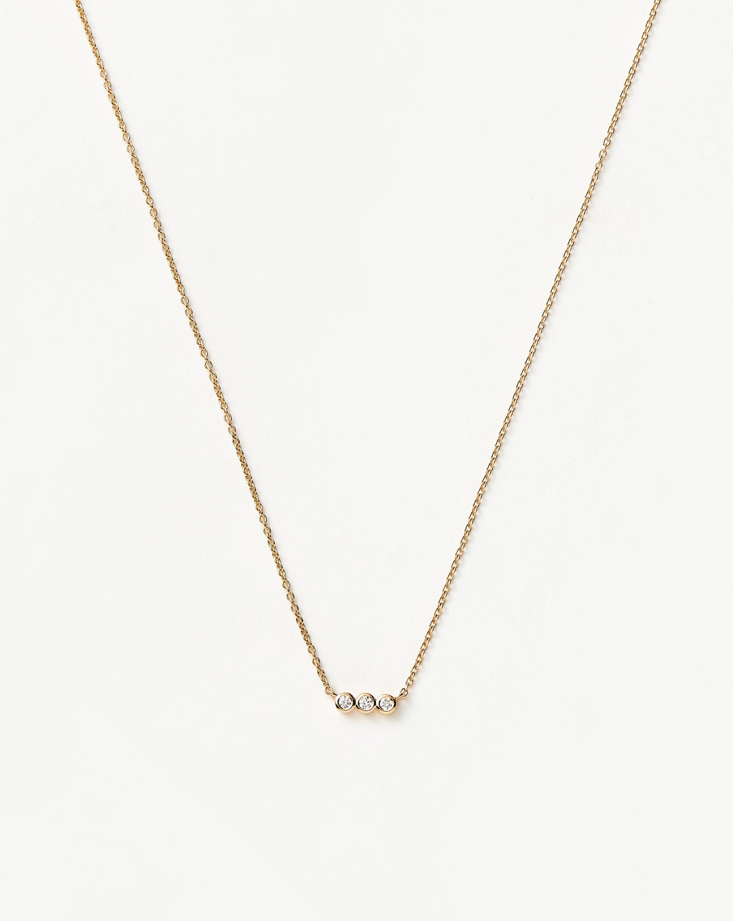 Fine Diamond Solitaire Trio Necklace