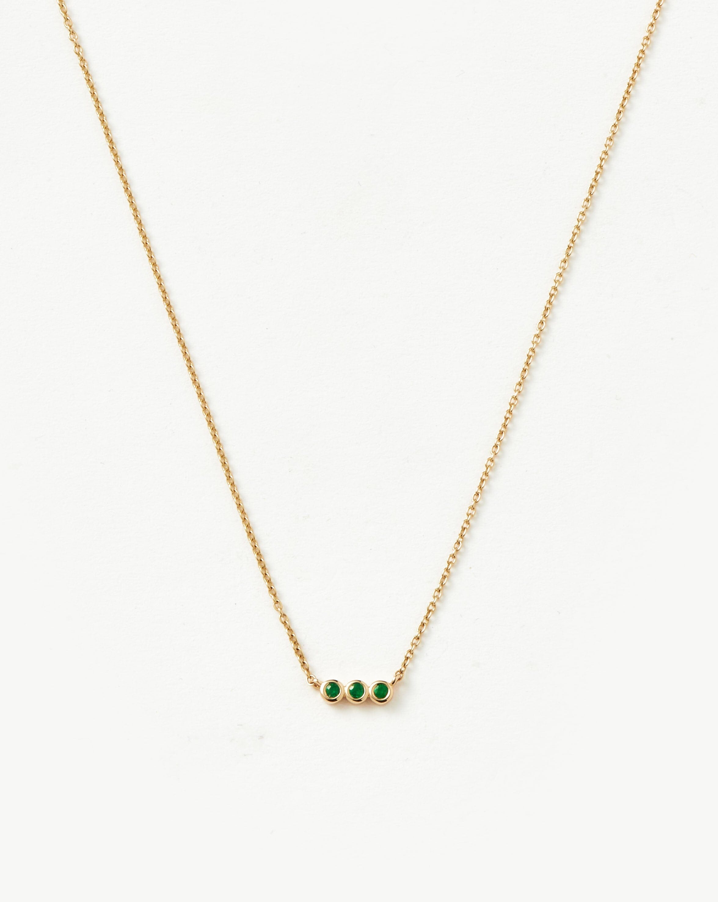 Fine Emerald Solitaire Trio Necklace