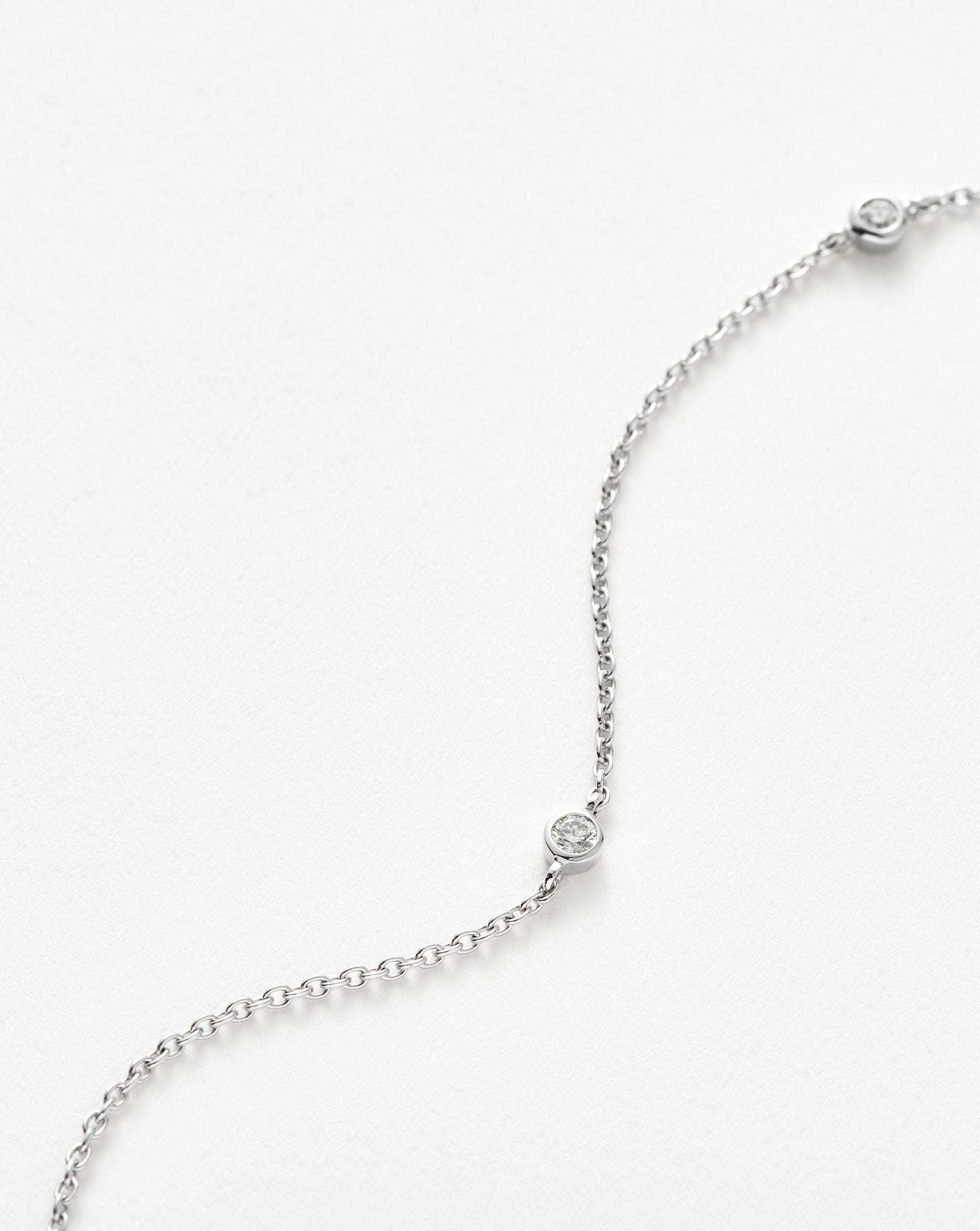 Fine Floating Diamond Necklace | 14k White Gold