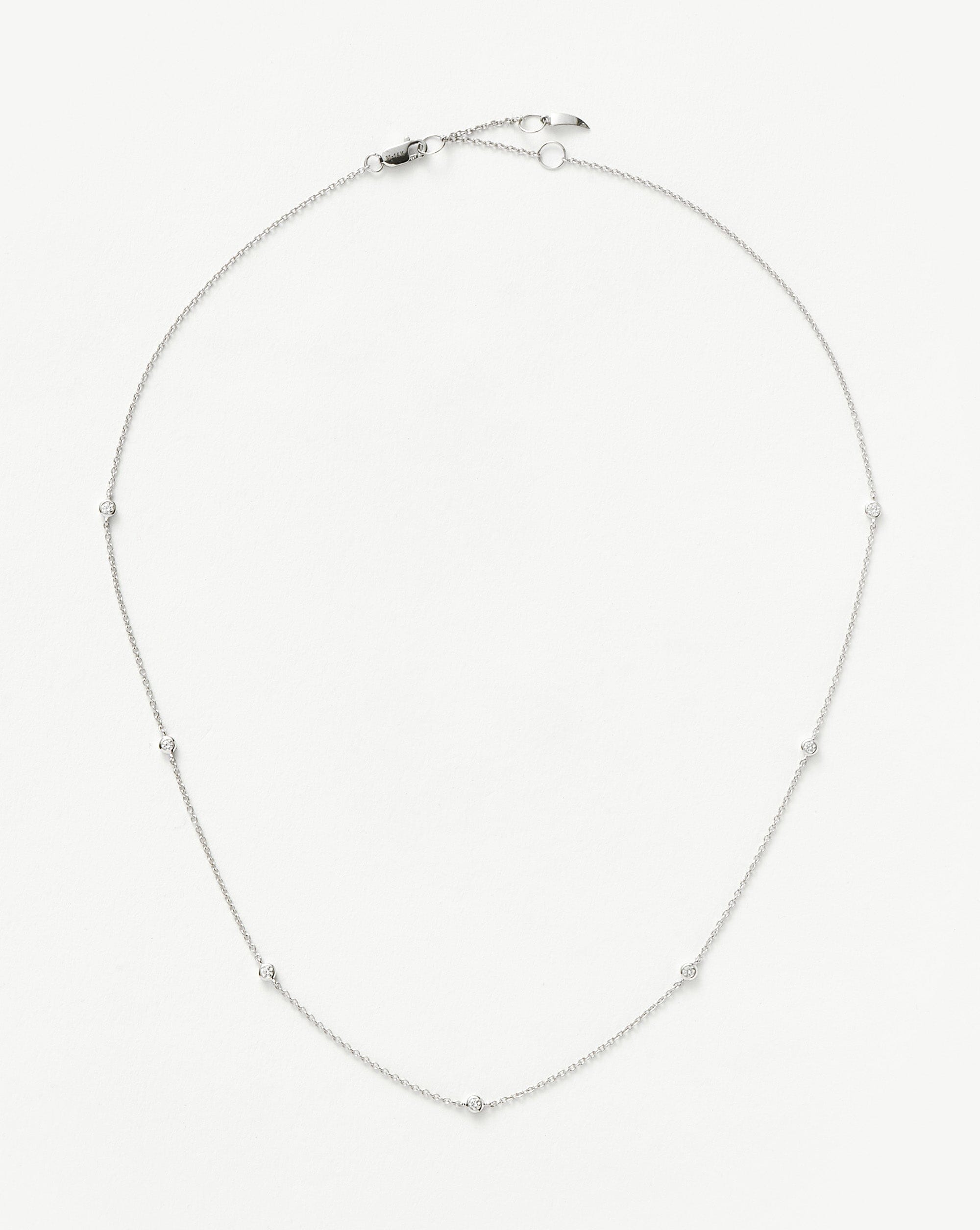 Fine Floating Diamond Necklace | 14k White Gold