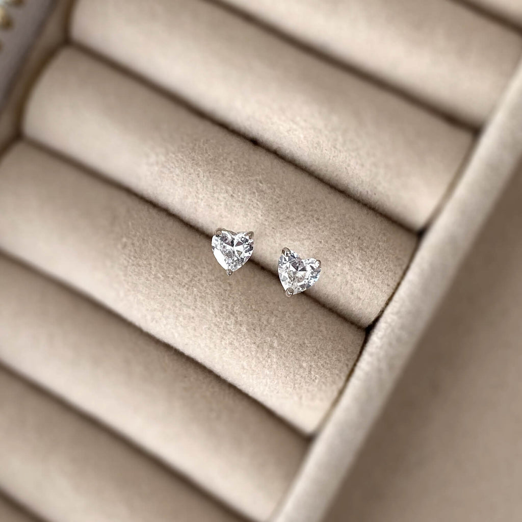 Dainty Heart Stud Earrings
